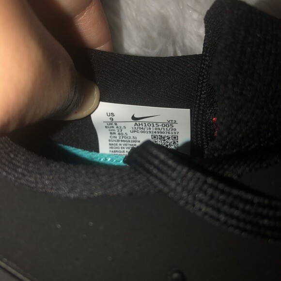 New Nike Size 9 Men’s Odyssey React 2 Flyknit Shoes Black University Red - Picture 5 of 6